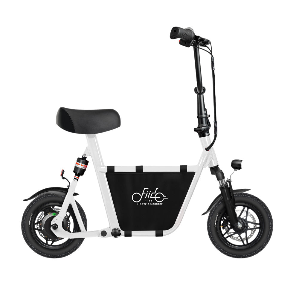 Fiido Q1S Folding Electric Scooter White with Basket