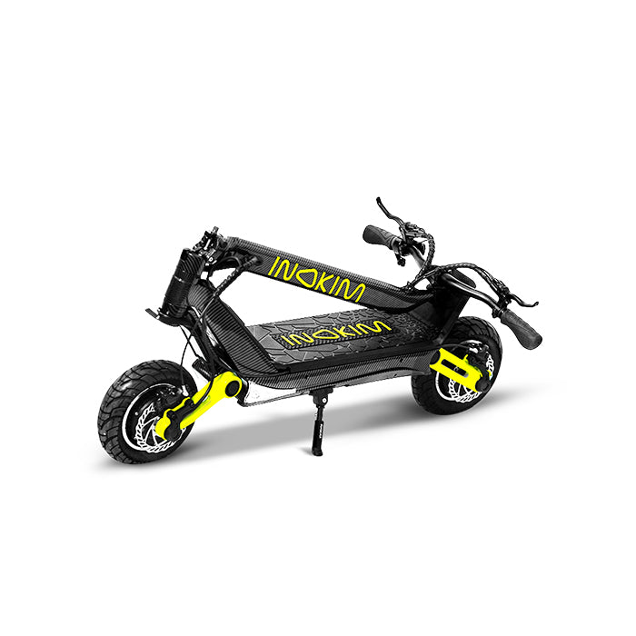 Inokim OXO Carbon 2025 escooter yellow folded