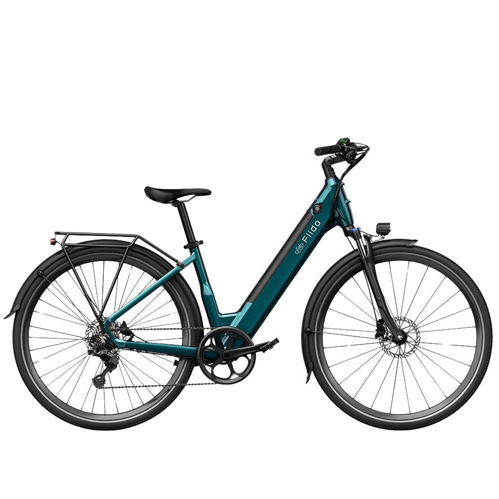 fiido c11 electric bike emerald blue side