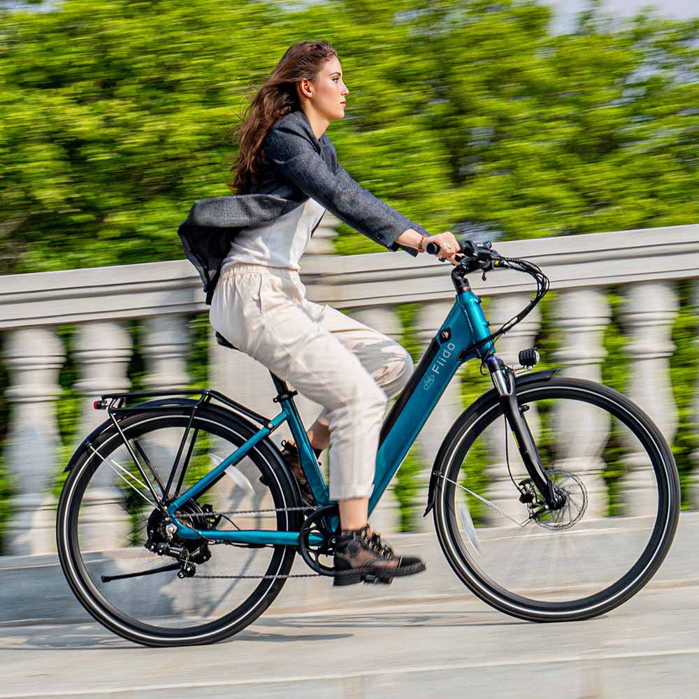 fiido c11 electric bike lifestyle girl riding