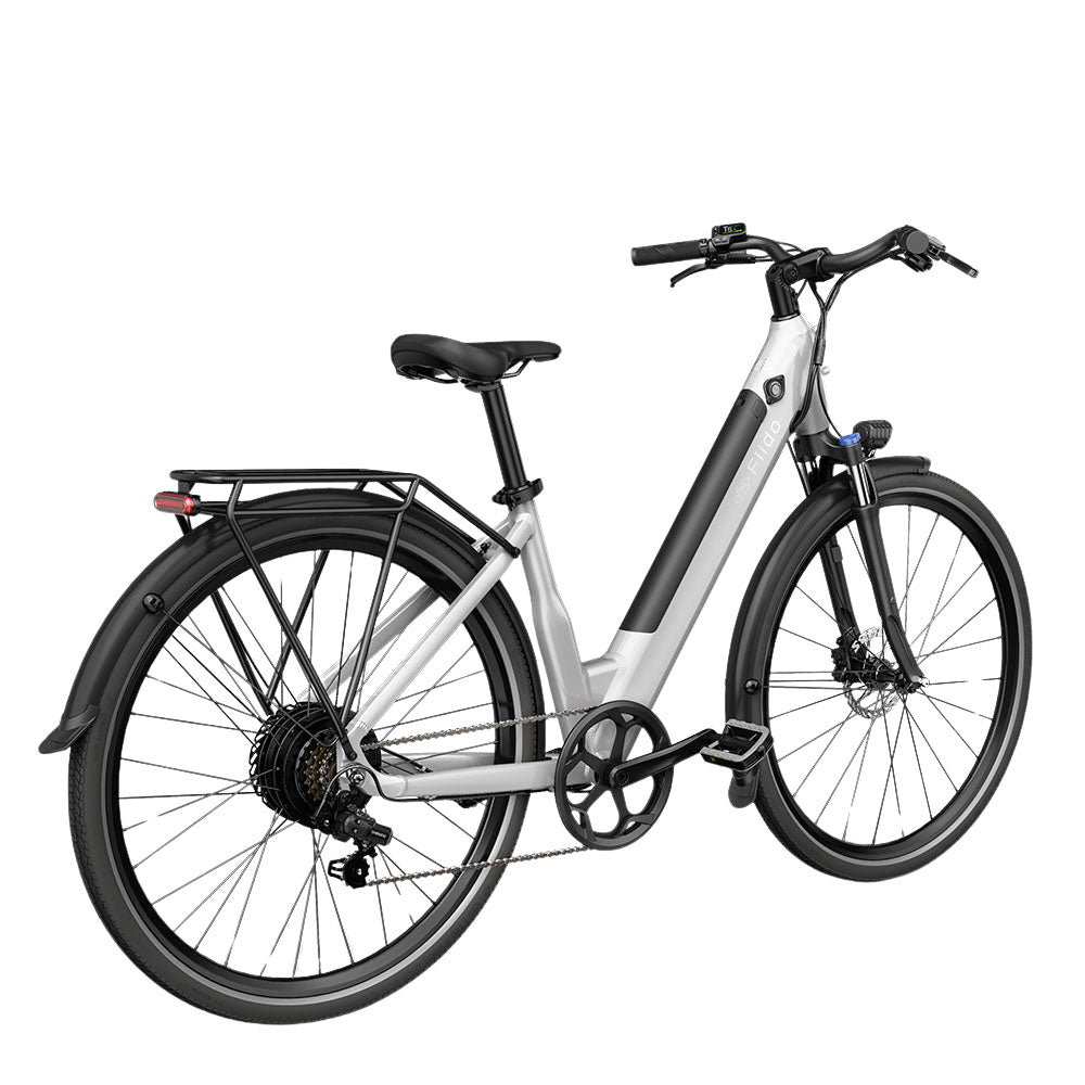 fiido c11 electric bike white side back