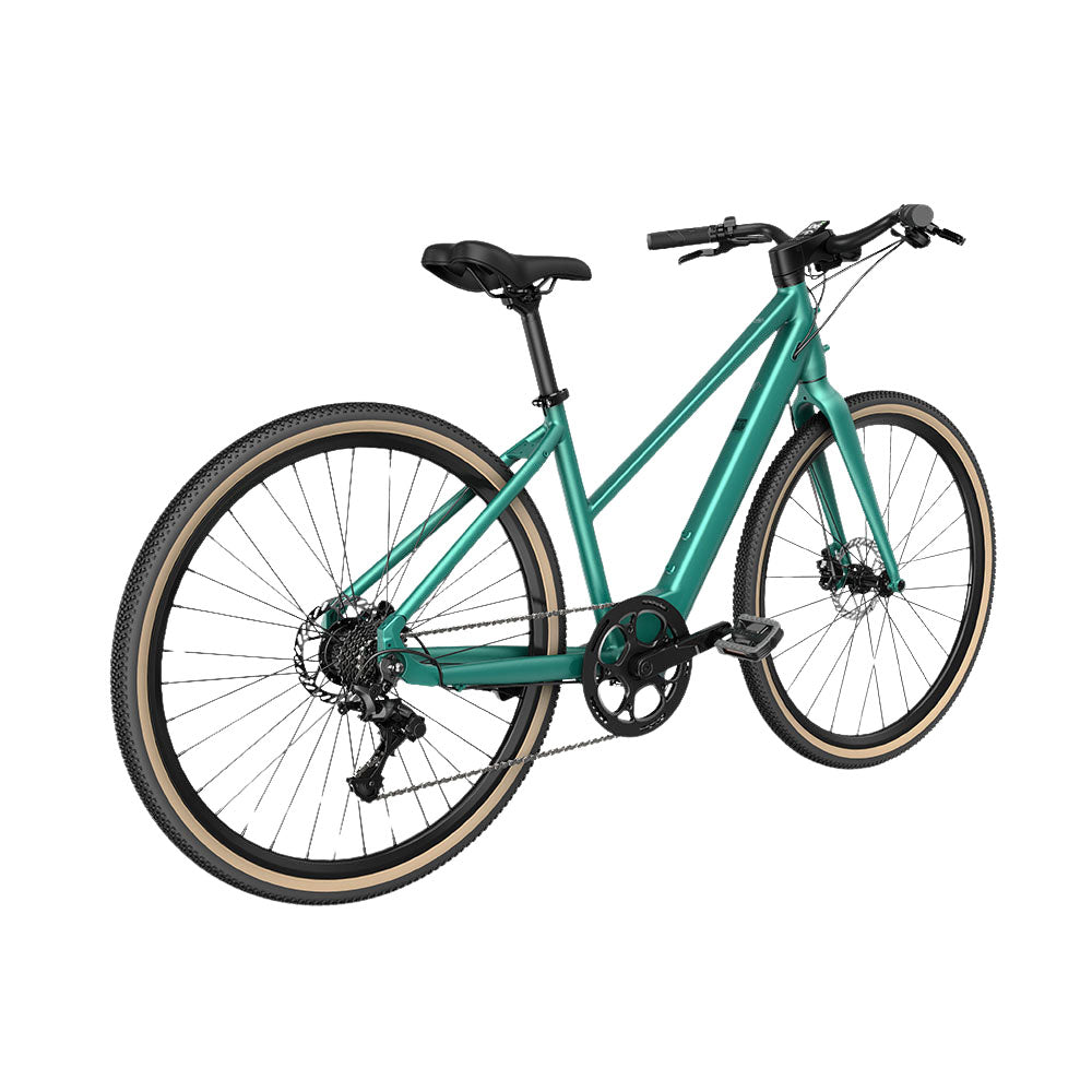 fiido c22 electric gravel bike green side back