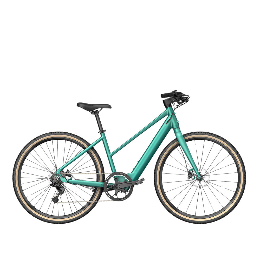 fiido c22 electric gravel bike green side