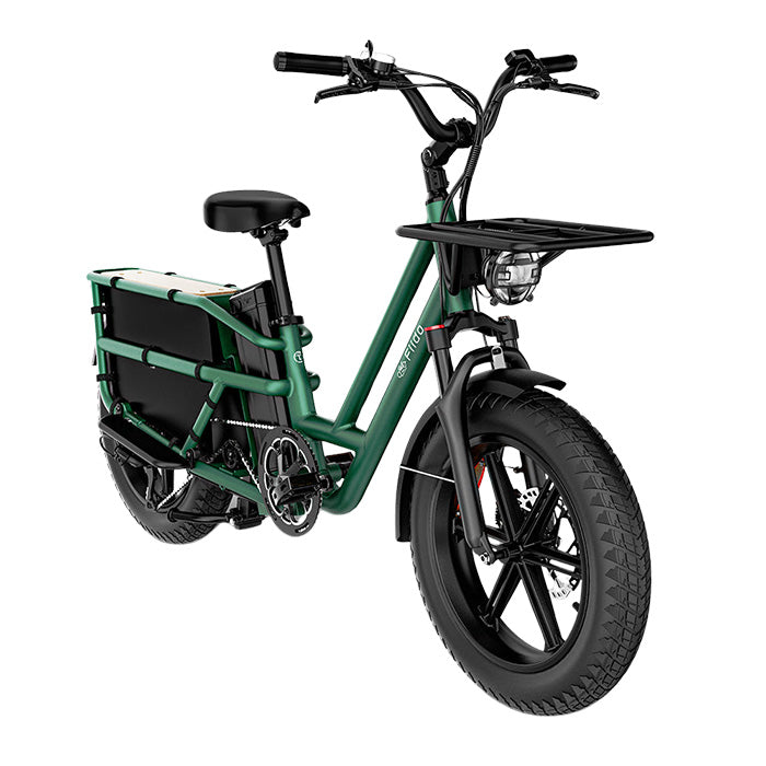 fiido t2 longtail cargo ebike green side front