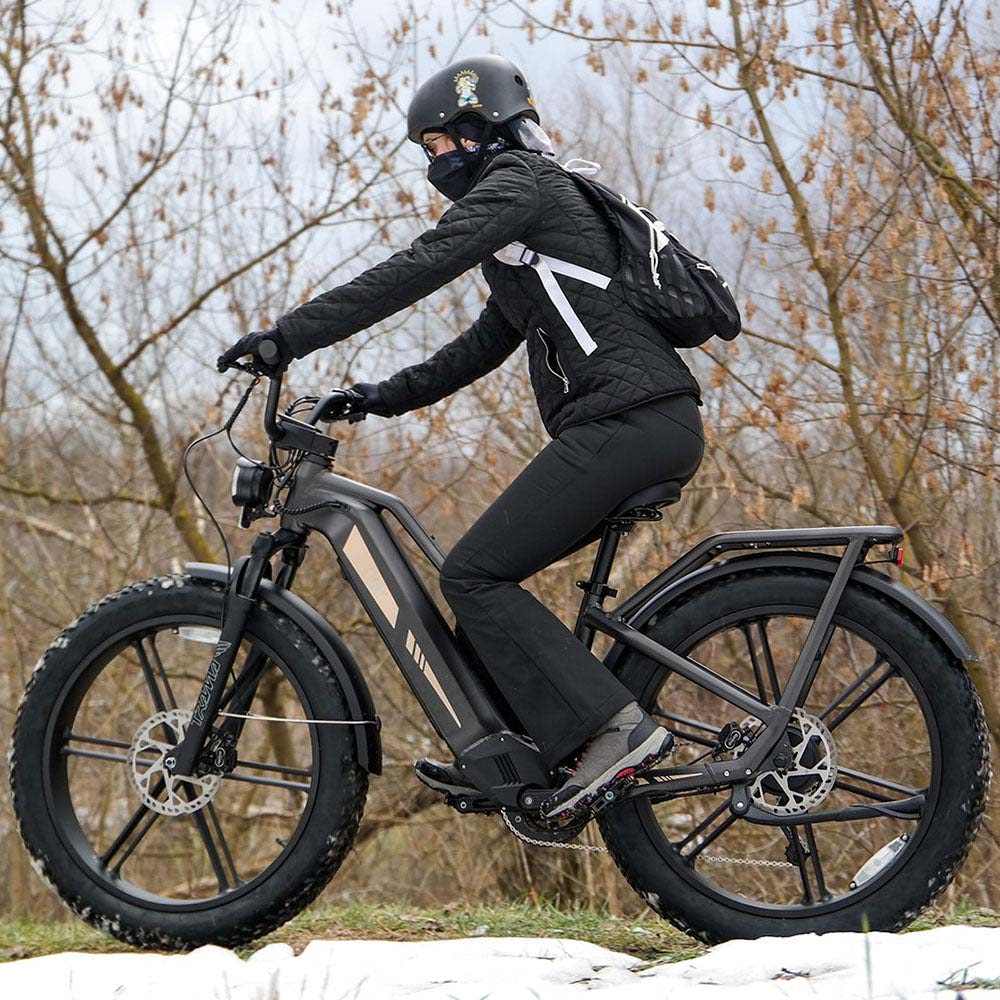 fiido titan electric cargo bike lifestyle girl riding