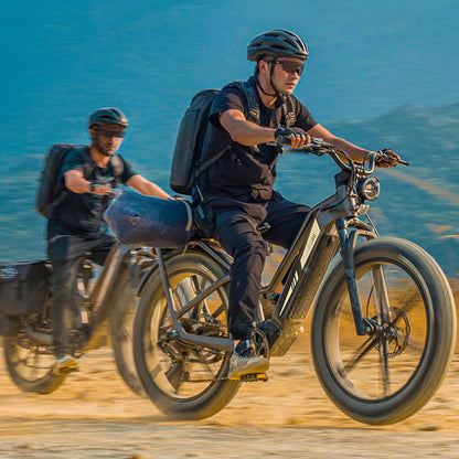 fiido titan electric cargo bike lifestyle guys dirt trail