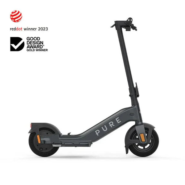 pure advance+ electric scooter mercury grey side