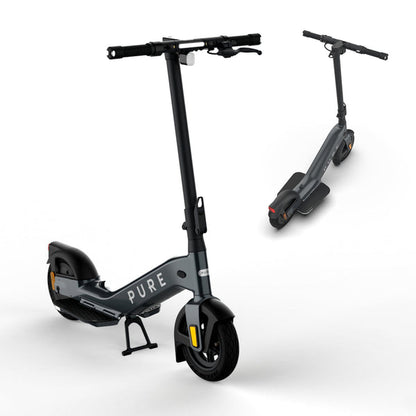 pure advance+ electric scooter mercury grey tilt