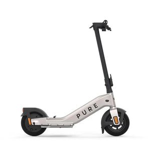 pure advance+ electric scooter platinum silver side