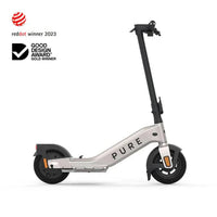 pure advance+ electric scooter platinum silver side