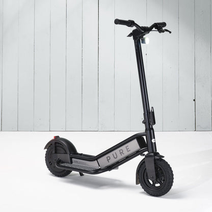 pure escape+ electric scooter black front side