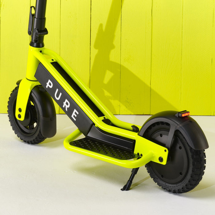 pure escape+ electric scooter yellow rear side deck